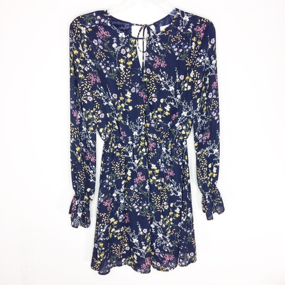 Lush Dresses & Skirts - 3/$25 Lush Navy Blue Floral Dress